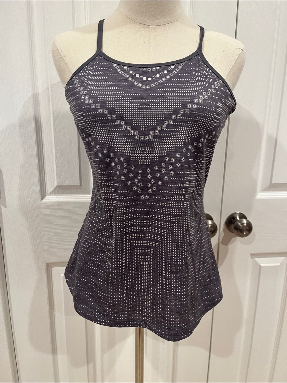 Prana Black Geometric Strappy Camisole